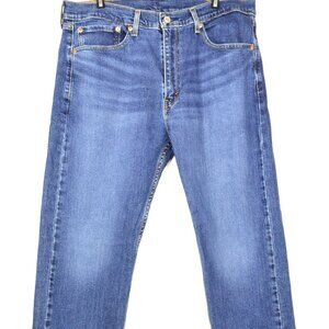 Levi's 505 Men's Size W36 L30 Blue Dark Wash Relaxed Fit Denim Jeans
